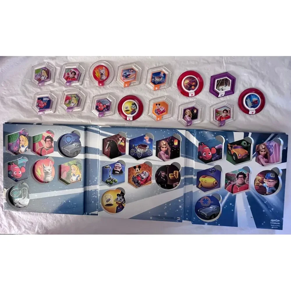 Disney Infinity Power Discs Lot Album Binder 15 Discs Storage Book